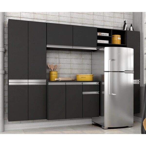 Armário De Cozinha 5 Peças Liris Preto – Móveis Arapongas