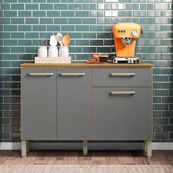 Balcão de Cozinha Ambiente Versalhes Freijó Gris – Kits Paraná