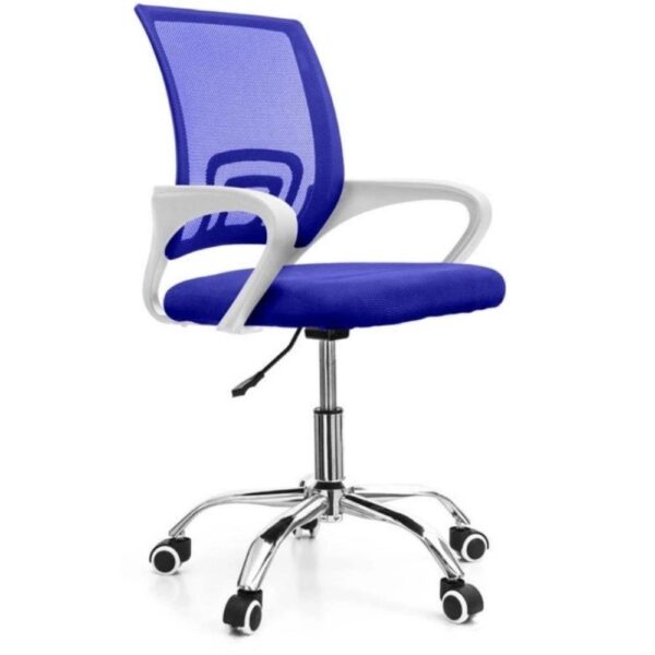 Cadeira de Escritório Secretária Base Cromada com Rodinha Fortt Lisboa Azul – CSF02-A