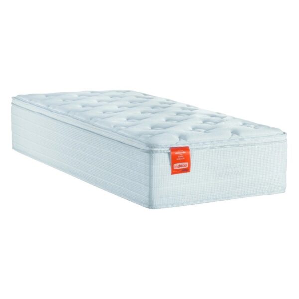 Colchão Solteiro Molas Ensacadas Real Pillow Top 88x188x27cm Branco Inducol – Suporta até 130kg por Pessoa