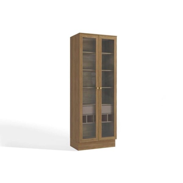 Cristaleira Sala Jantar Botanic M628 c 2 Portas de Vidro e 1 Gaveta 50cm NogueiraFendi – Kappesberg