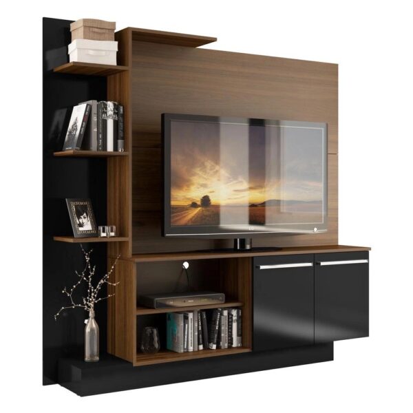 Estante Home Theater com Suporte ptv até 55” Denver Multimóveis DunaPreto